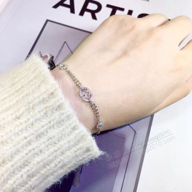 GUCCi飾品 古馳雙G手鏈 Gucci銀色女手鏈  zgbq1021